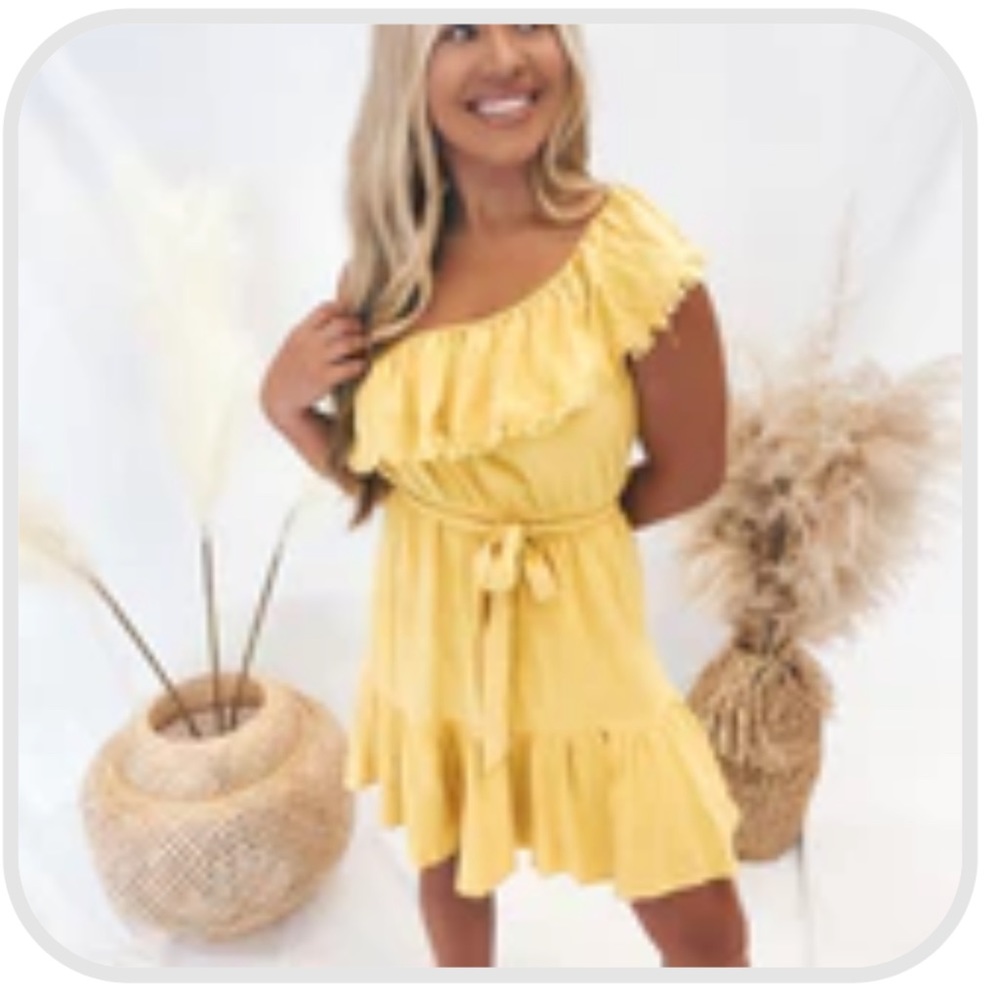 Yellow One Shoulder Dress